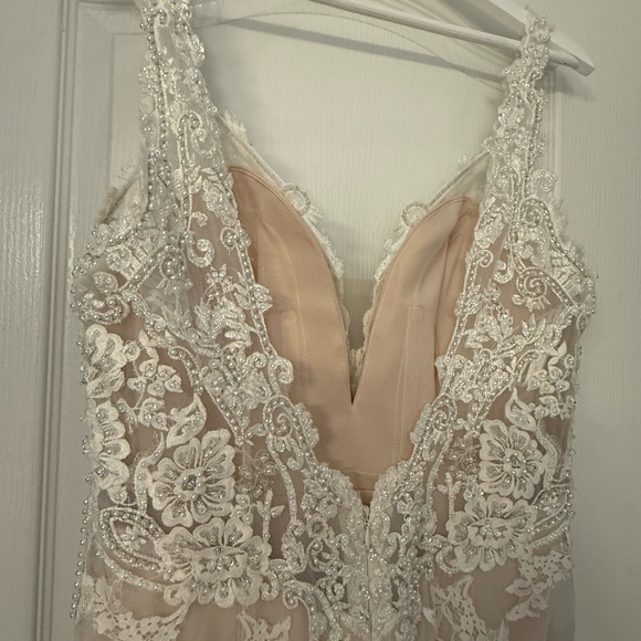 Ella Rosa Elegant Lace Wedding Dress in Cream and White - Picture 10 of 13